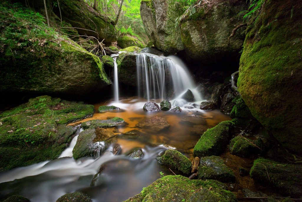 Die Große Ysper bietet mit ihren vielfältigen Wasserläufen ein besonderes Naturschauspiel für Langzeitbelichtungen.